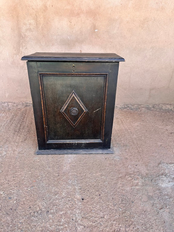 Petit Meuble de Rangement Mural en Bois – Armoire Ancienne à Une Porte avec Étagère