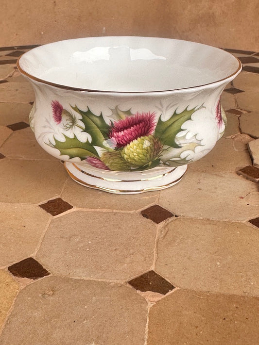 Bol ou crémier ouvert Royal Albert "Highland Thistle" – Porcelaine fine anglaise