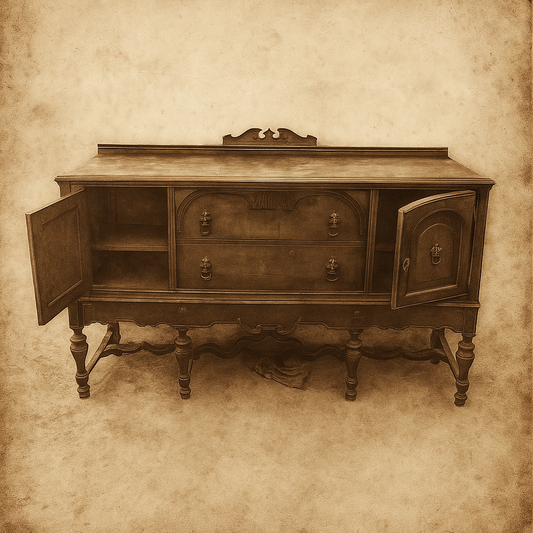 Buffet Ancien en Bois Massif avec Portes Sculptées – Style Louis XV