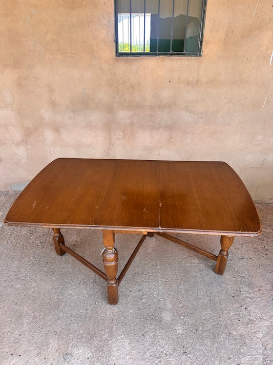 Table à Manger Pliante en Bois – Table Extensible Vintage avec Piétement Tourné