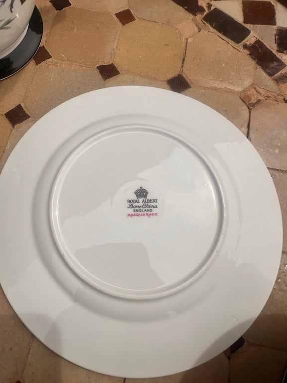 Service à thé vintage Royal Albert « Masquerade » – Porcelaine fine d’Angleterre