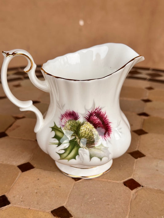 Pichet à eau vintage Royal Albert "Highland Thistle" – Porcelaine fine anglaise